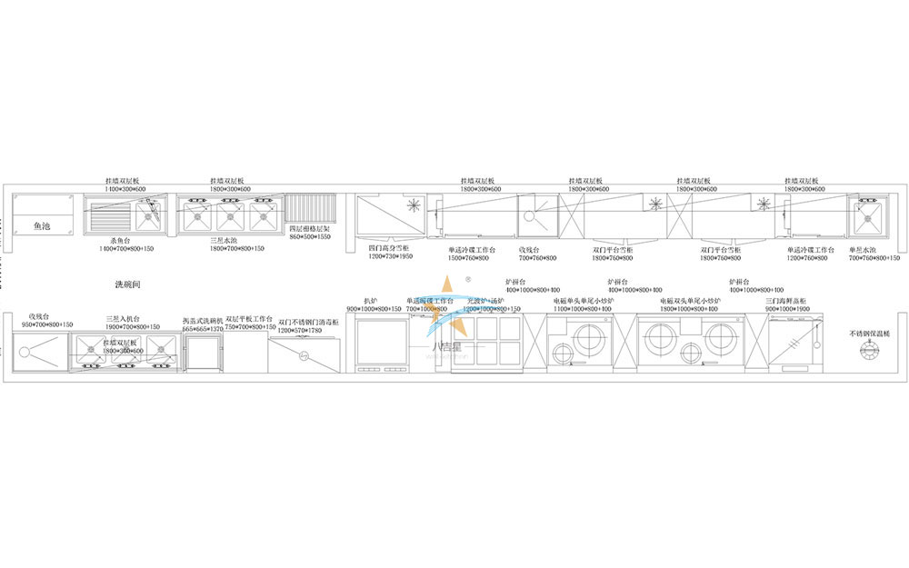 火車主題餐廳廚房工程設(shè)計(jì)圖